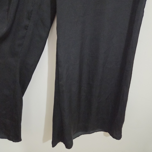 NWT Summersalt Wide Leg Pants Palazzo Black Satin Size Small - Picture 4 of 12